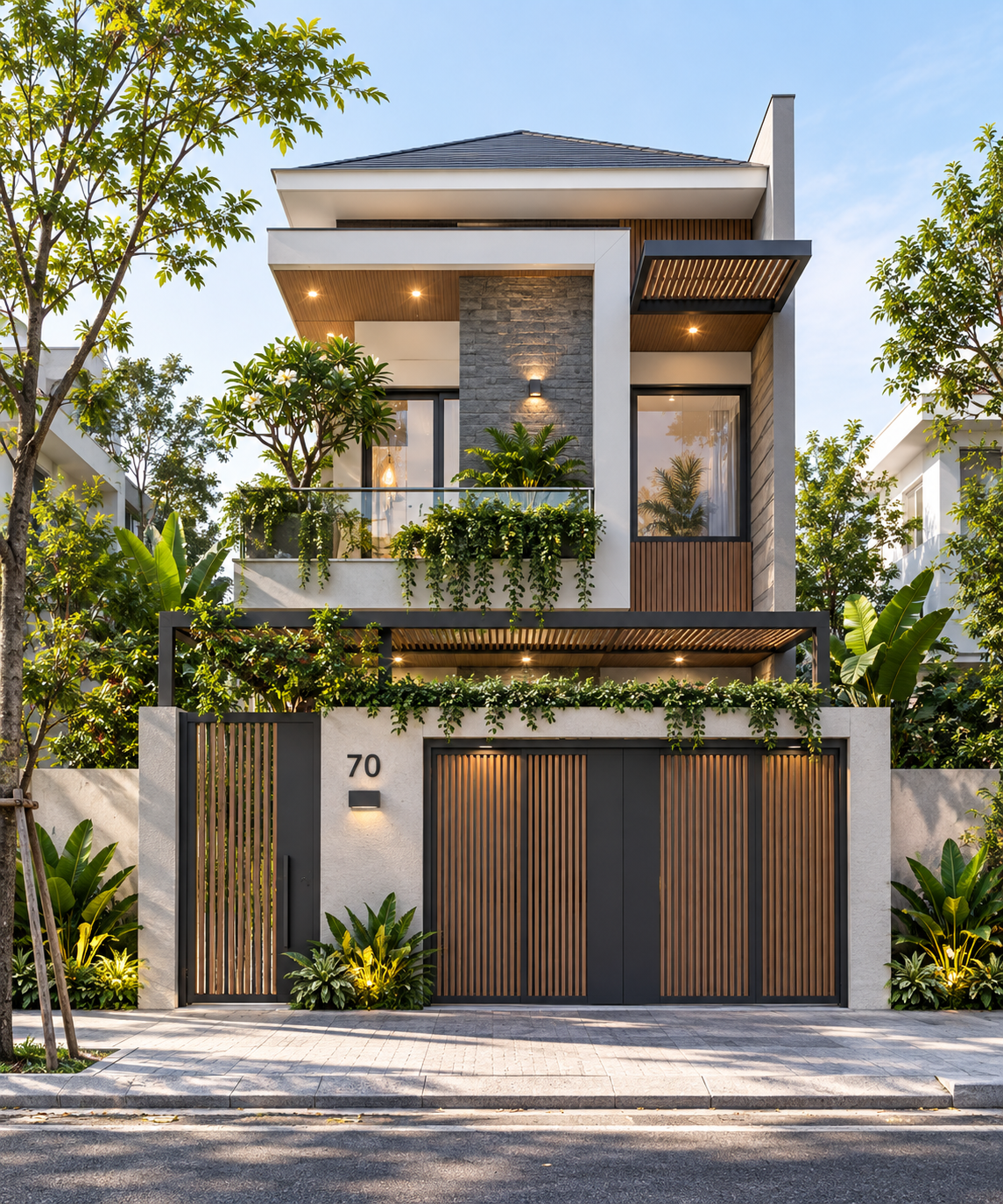 Nhà phố 2 tầng 130m2 hiện đại với 3 phòng ngủ tiện nghi